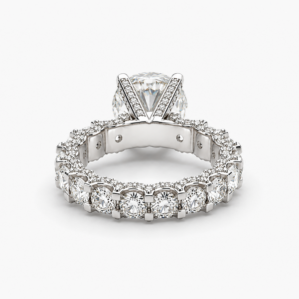 3.02CT Lab Grown Diamond Solitaire | 6.62CTW Total | Platinum Full Eternity Ring