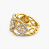 Diamond Interlace Wide Band Ring in 18K Yellow Gold 1.40CTW