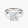 3.52 CT Round Brilliant Lab Grown Diamond Engagement Ring in Platinum with Pave Band