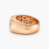 3.06 CT Hexagon Cut Diamond Signet Ring, 14K Rose Gold
