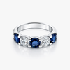 Lab-Grown Diamond & Sapphire Five-Stone Band in 14K White Gold (1.01 CTW Diamonds / 1.79 CTW Sapphires)