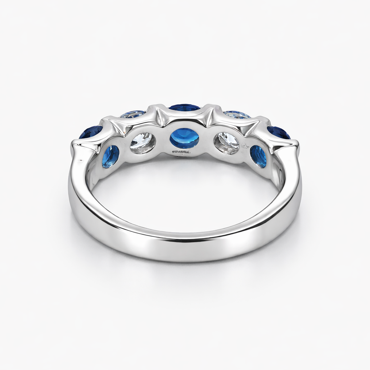 Lab-Grown Diamond & Sapphire Five-Stone Band in 14K White Gold (1.01 CTW Diamonds / 1.79 CTW Sapphires)