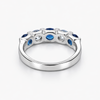 Lab-Grown Diamond & Sapphire Five-Stone Band in 14K White Gold (1.01 CTW Diamonds / 1.79 CTW Sapphires)