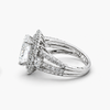 Lab Grown Oval Diamond Double Halo Engagement Ring | 3.42 ct D/VVS2 | 18K White Gold