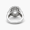 Lab Grown Oval Diamond Double Halo Engagement Ring | 3.42 ct D/VVS2 | 18K White Gold