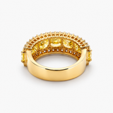 Nhẫn đính kim cương Fancy Yellow Cushion bằng vàng 18K