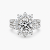 Lab-Grown Diamond Floral Halo Engagement Ring | 3.08 ct Round Brilliant D/VVS2 IGI | 5.53 CTW | Platinum | Size 6