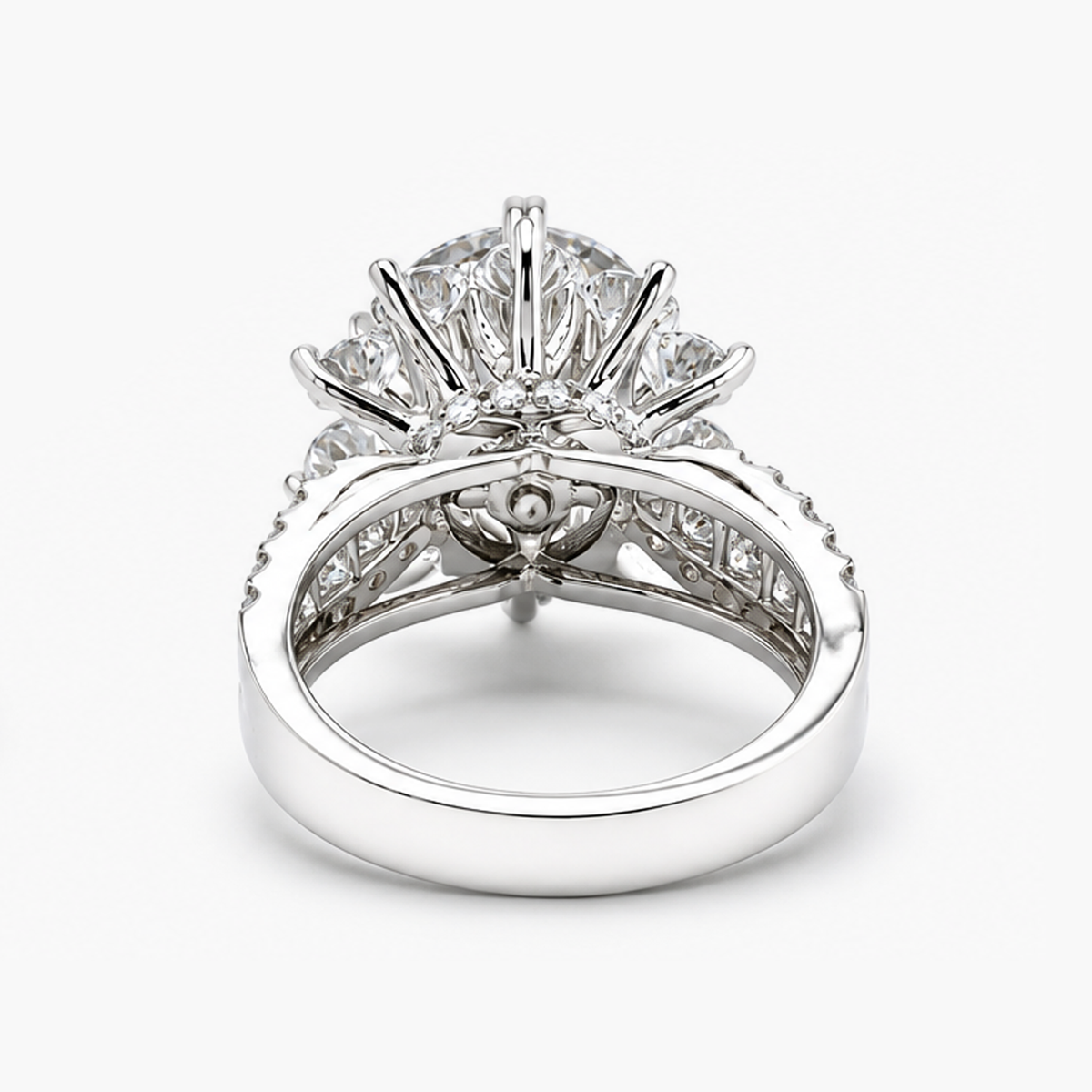 Lab-Grown Diamond Floral Halo Engagement Ring | 3.08 ct Round Brilliant D/VVS2 IGI | 5.53 CTW | Platinum | Size 6