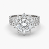3.09 Carat Lab Grown Diamond Floral Halo Engagement Ring in Platinum