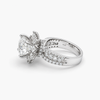 3.09 Carat Lab Grown Diamond Floral Halo Engagement Ring in Platinum