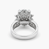 3.09 Carat Lab Grown Diamond Floral Halo Engagement Ring in Platinum