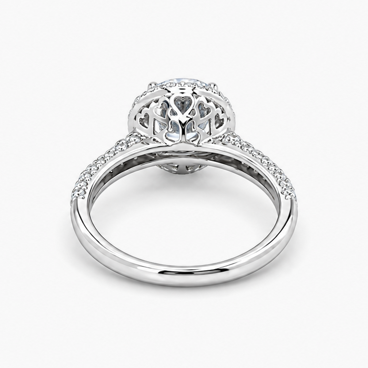 Round Lab-Grown Diamond Halo Engagement Ring in 14K White Gold