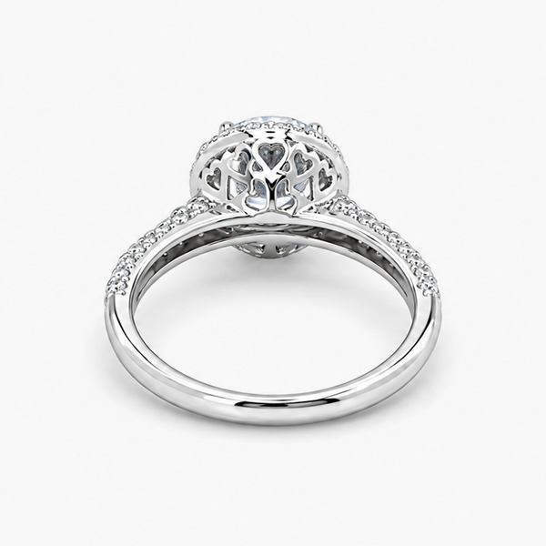 Round Lab-Grown Diamond Halo Engagement Ring in 14K White Gold