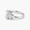 Three-Stone Lab-Grown Diamond Asscher-Cut Engagement Ring in Platinum | 4.00 CT Center | IGI Certified