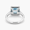 Lab-Grown Fancy Vivid Blue Princess-Cut Diamond Halo Ring in 18K White Gold