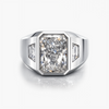 Men's Platinum Ring with 8.01CT Lab Grown Diamond and 1.07CTW Lab Grown Diamond Accents