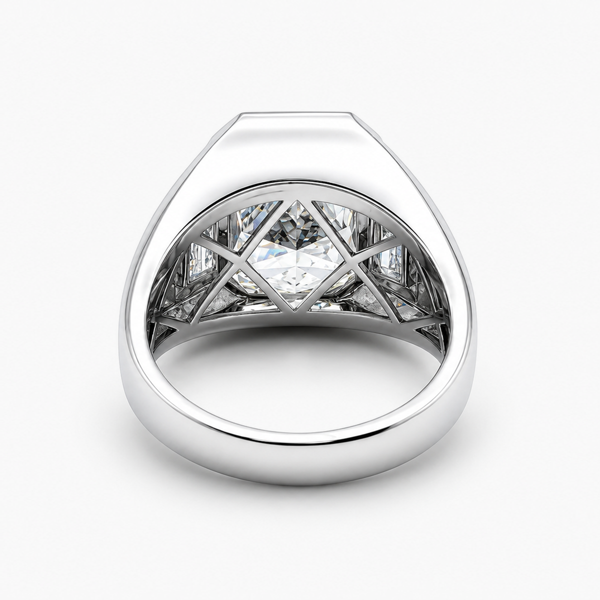Men's Platinum Ring with 8.01CT Lab Grown Diamond and 1.07CTW Lab Grown Diamond Accents