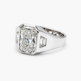 Nhẫn Nam Bạch Kim Với Kim Cương Nuôi Cấy 8,01CT và Kim Cương Nuôi Cấy Phụ 1,07CTW
