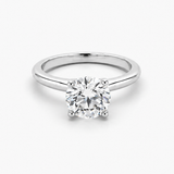 Nhẫn cầu hôn kim cương thiên nhiên 1,50 Carat Round Brilliant Solitaire bằng vàng trắng 18K