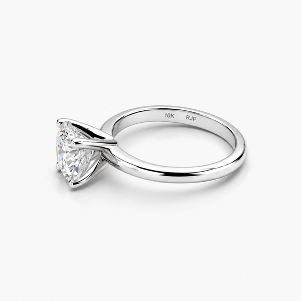 1.50 Carat Round Brilliant Natural Diamond Solitaire Engagement Ring in 18K White Gold