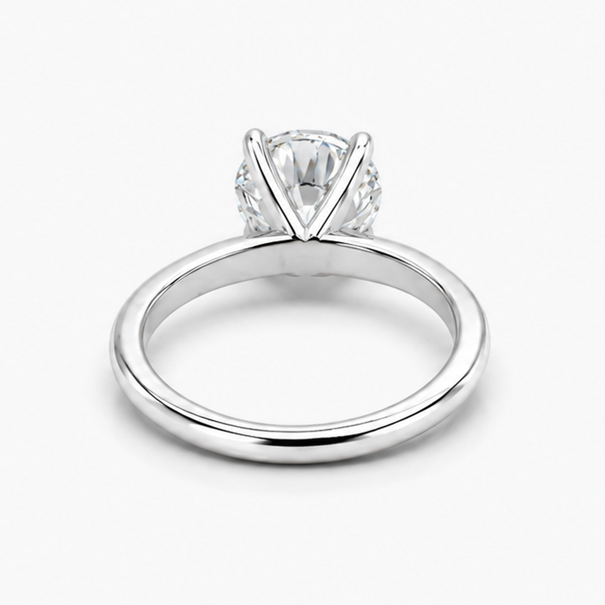 1.50 Carat Round Brilliant Natural Diamond Solitaire Engagement Ring in 18K White Gold