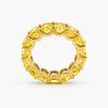 Fancy Yellow Cushion Cut Lab Grown Diamond Eternity Band in 18K Yellow Gold