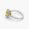 Fancy Yellow Pear Diamond Halo Engagement Ring 2.24 CTW Platinum and 14K Yellow Gold