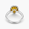 Fancy Yellow Pear Diamond Halo Engagement Ring 2.24 CTW Platinum and 14K Yellow Gold