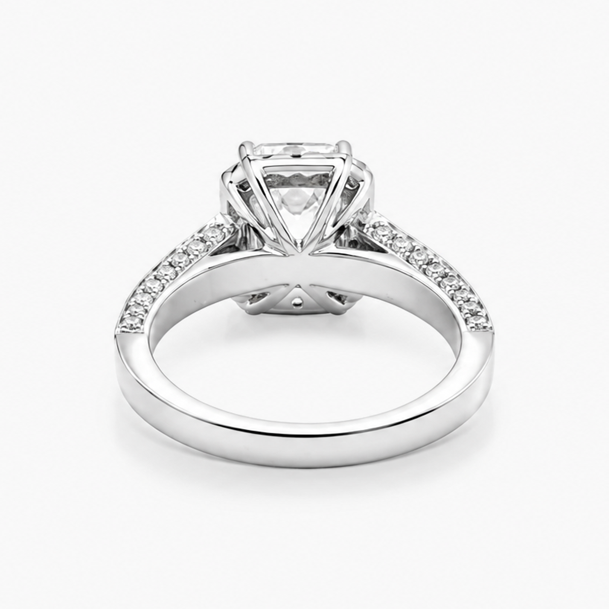 Emerald Cut Lab Grown Diamond Halo Engagement Ring in 14K White Gold | 2.15CT D/VVS2 IGI