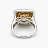 Tanzanite and Diamond Double Halo Ring in 18K White and Yellow Gold