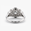 Vintage-Inspired Round Natural Diamond Ring with Bezel-Set Center and Milgrain Halo in 18K White Gold (1.30 CTW)