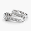 Vintage Floral Halo Natural Diamond Bridal Set in 14K White Gold (1.92 CTW)