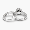 Vintage Floral Halo Natural Diamond Bridal Set in 14K White Gold (1.92 CTW)