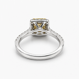 Nhẫn Đính Hôn Kim Cương Fancy Yellow Cut Cushion, Chứng Nhận GIA 1.00 CT, Vàng Trắng và Vàng 18K