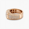 Lab Grown Diamond Bezel Set Pave Band Ring in 18K Rose Gold, 2.09CT Center with 1.0CTW Pave Accents, IGI Certified