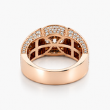 Nhẫn Kim Cương Nhân Tạo Bezel Set Pave Band Vàng Hồng 18K, Viên Chủ 2.09CT với Hạt Pave 1.0CTW, Chứng Nhận IGI