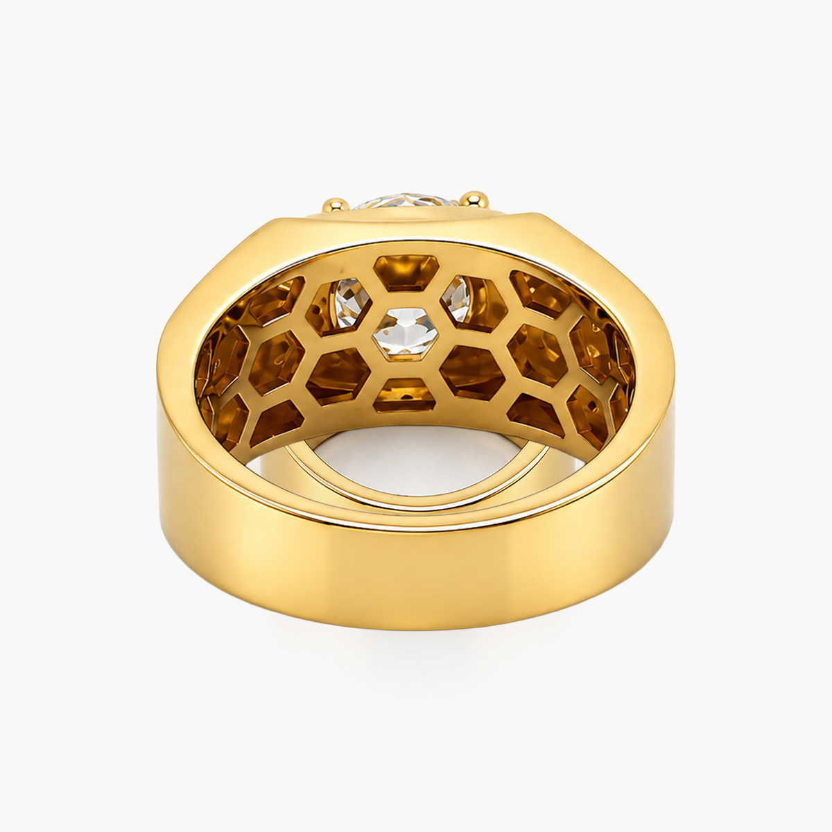 Lab Grown Diamond Statement Ring in 18K Yellow Gold | 2.14CT H/VS1 IGI + 0.96CTW Pave