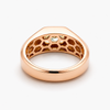 Emerald Cut Fancy Light Yellow Diamond Bezel Set Signet Ring in 18K Rose Gold