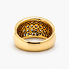 Sapphire and Diamond Pave Diagonal Band Ring in 18K Yellow Gold