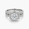 Round Brilliant Halo Engagement Ring with Split Pavé Shank | Lab Grown Diamond | 2.04CT D/VS1 IGI | 18K White Gold