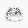 Pear Cut Lab Grown Diamond Floral Engagement Ring in Platinum with Marquise Accents