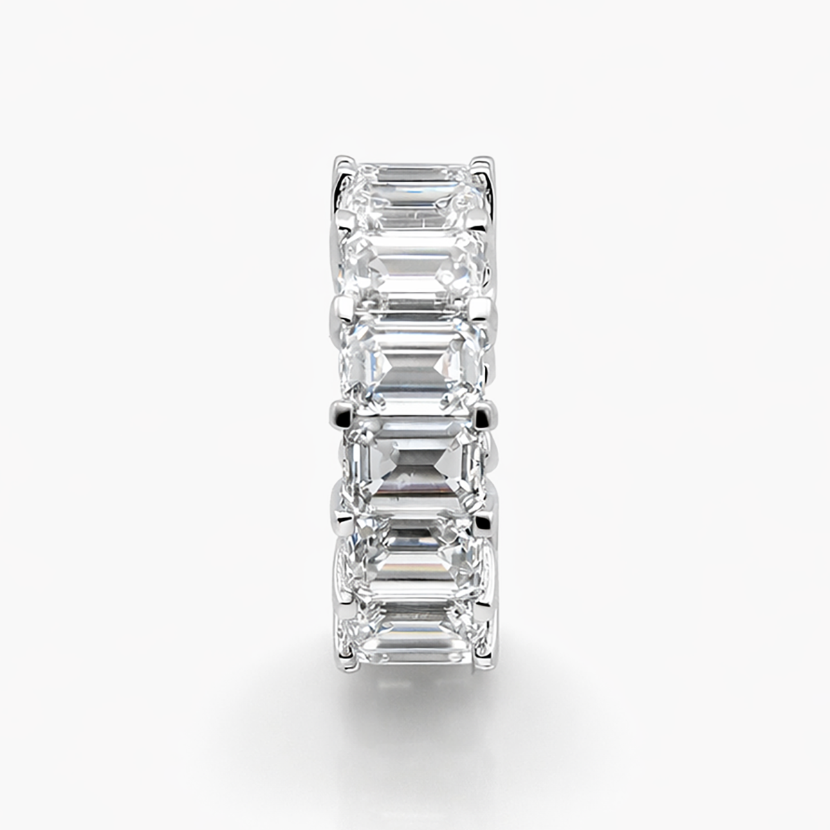 Eternity Band with 15.17 CTW Lab Grown Emerald Cut Diamonds (G/VS) in 14K White Gold