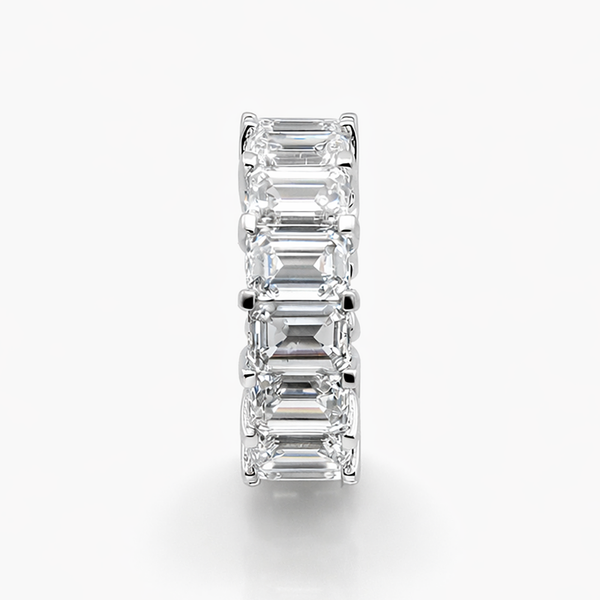 Eternity Band with 15.17 CTW Lab Grown Emerald Cut Diamonds (G/VS) in 14K White Gold