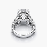Nhẫn Kim Cương Tròn 8,56 Carat Nuôi Cấy Trong Phòng Thí Nghiệm Bằng Bạch Kim Với Kim Cương Oval Và Tròn (F/VS1 GIA)