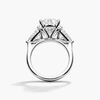 Oval 8.07 CT Lab Grown Diamond Ring Flanked by Trilliant Cut Stones 2.45 CT (G/VS2)