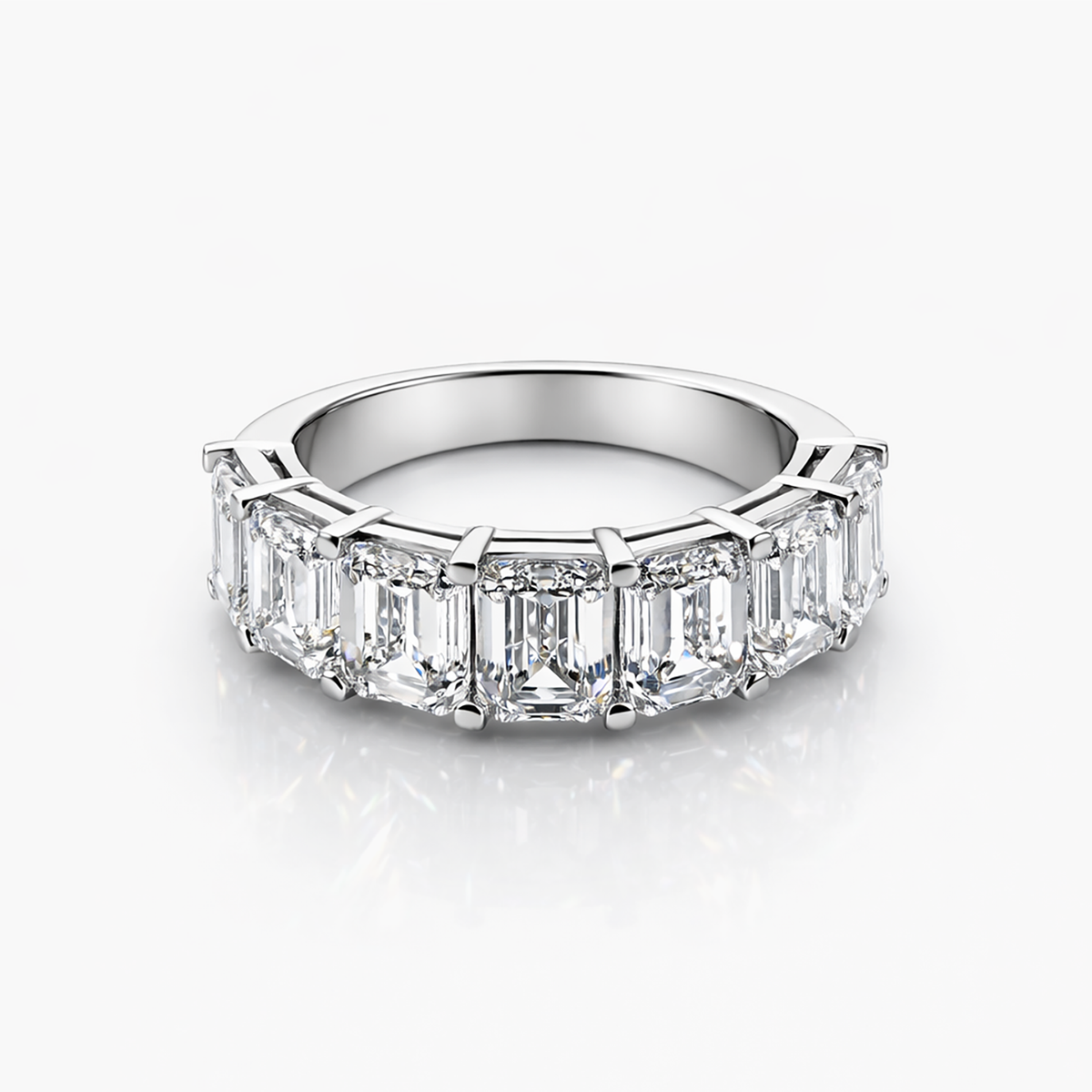 7 Emerald Cut Lab Grown Diamond Ring in Platinum (D/VVS-VS IGI) 7.35 CTW