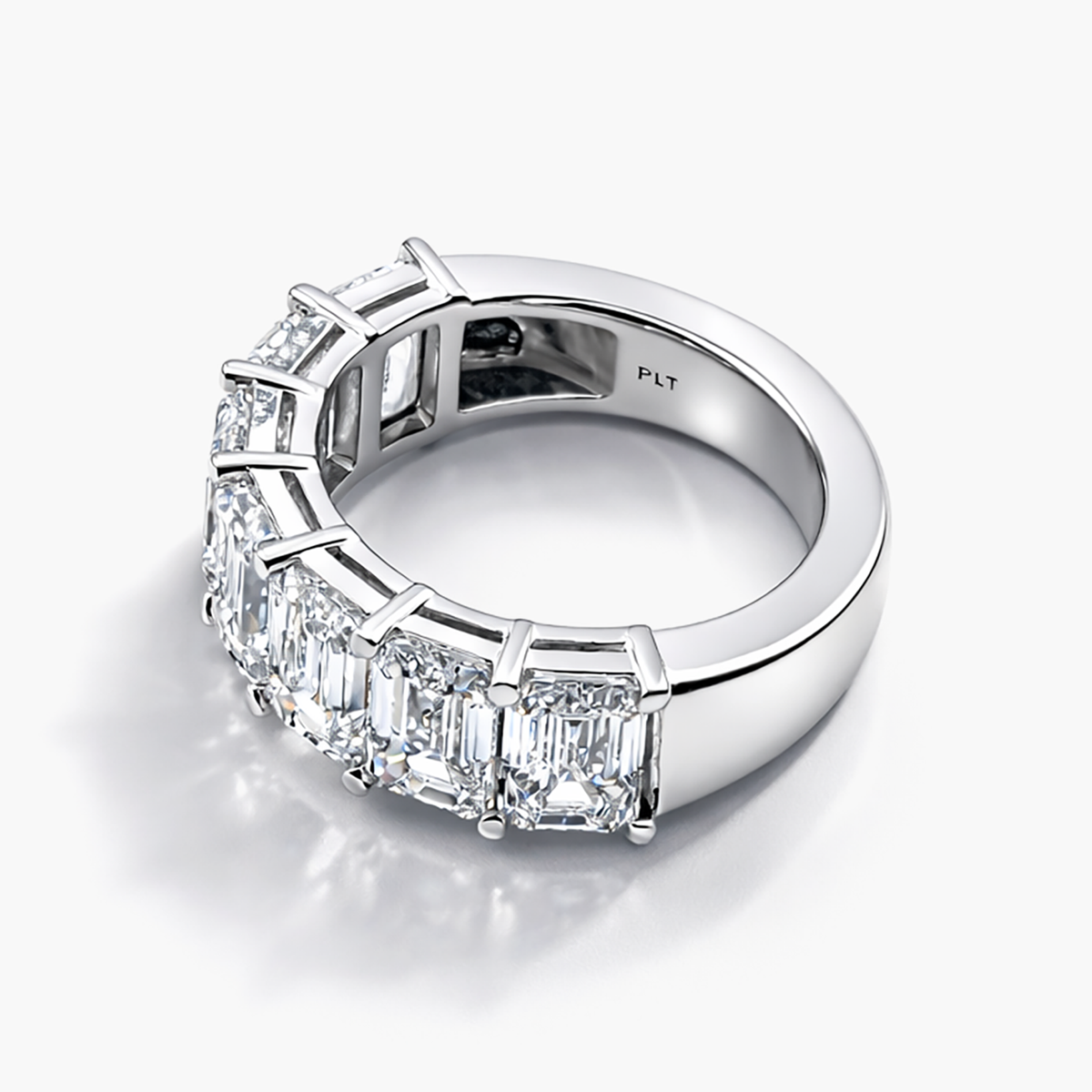7 Emerald Cut Lab Grown Diamond Ring in Platinum (D/VVS-VS IGI) 7.35 CTW