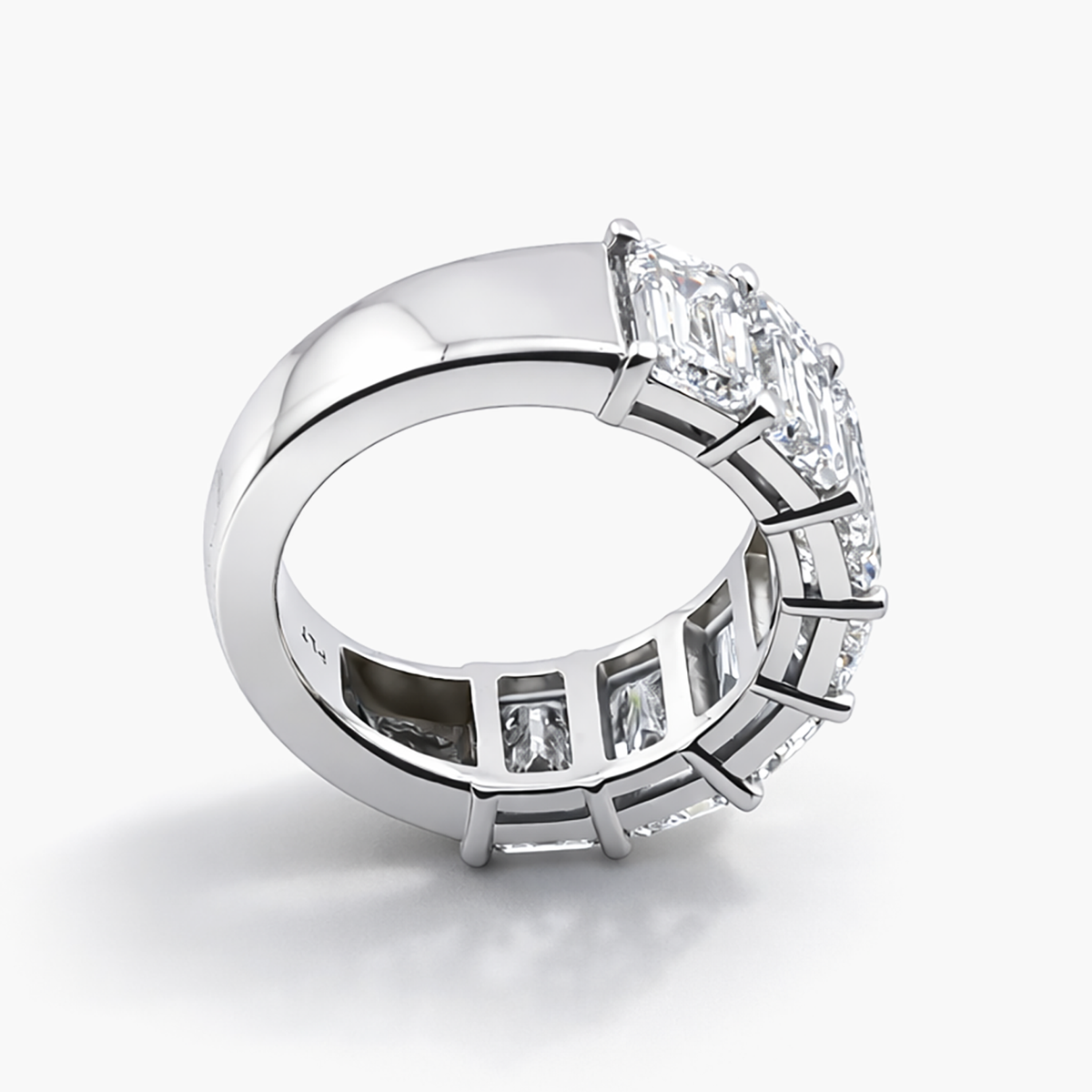 7 Emerald Cut Lab Grown Diamond Ring in Platinum (D/VVS-VS IGI) 7.35 CTW