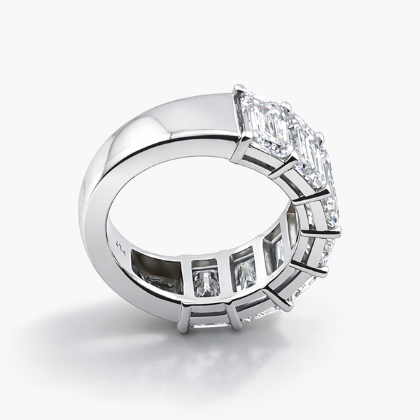 7 Emerald Cut Lab Grown Diamond Ring in Platinum (D/VVS-VS IGI) 7.35 CTW