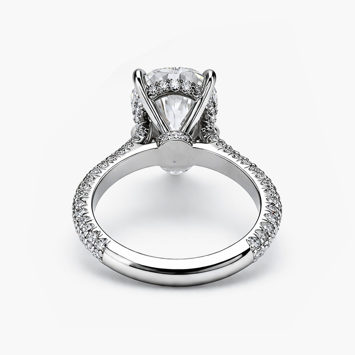 5.37 Ct Pear Lab Grown Diamond Platinum Ring | G/VS2 IGI | 6.97 CTW Pavé Shank